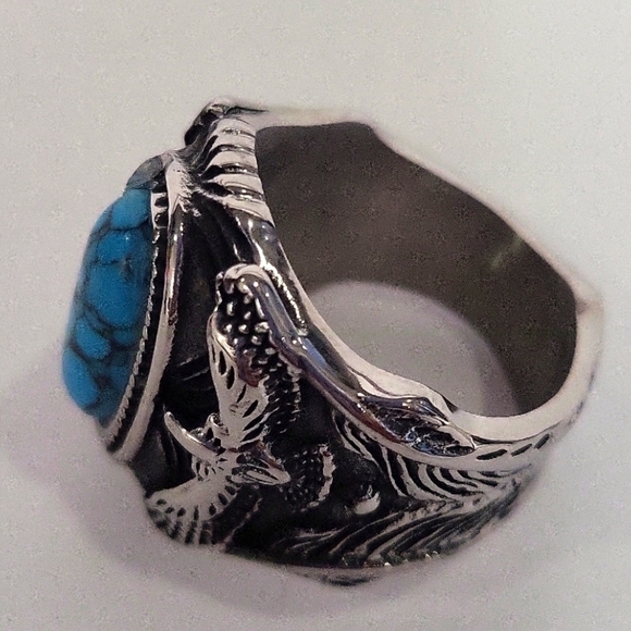 1083- Eagle Statement Handmade Men's Ring Size 9 1/2 NWT - Picture 2 of 10